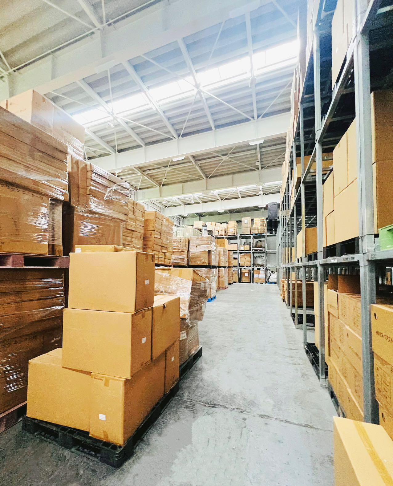 整理された通路とパレット